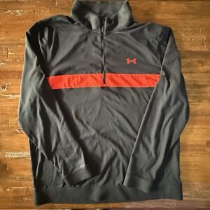 Under Armour Golf Storm 1/4 Zip Pullover Men's XL Black Red UA